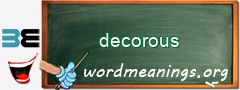 WordMeaning blackboard for decorous